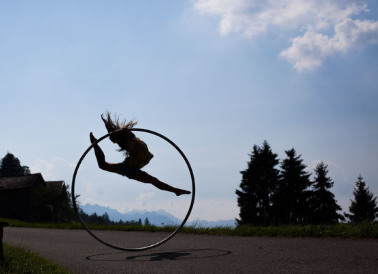 Cyr wheel jump shadow
