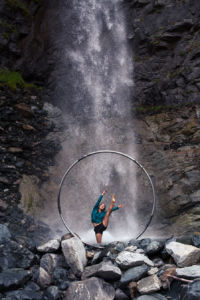 Pointy, wet toes with cyr wheel