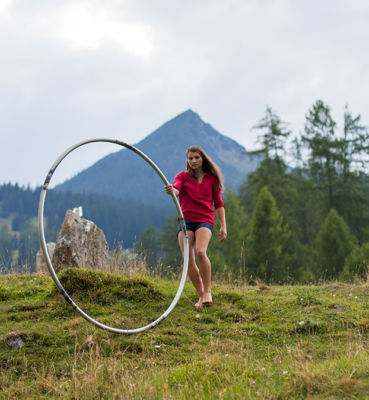 Descent with Cyr Wheel from mountain