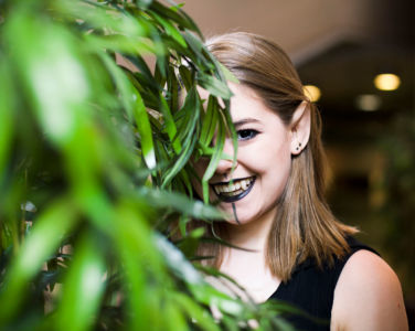 Hiding behind a tree