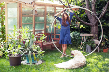 Jansen, me and my Cyr wheel by a green house