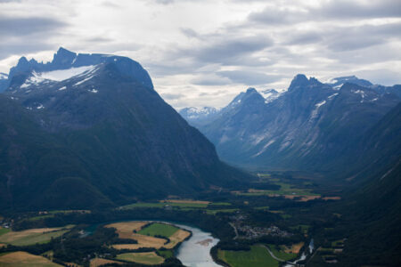Mountains and snaking river