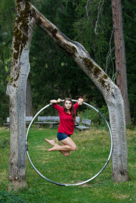 Cyr Wheel stuck in a gate carved with runes