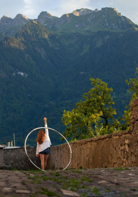 Super woman with Cyr Wheel